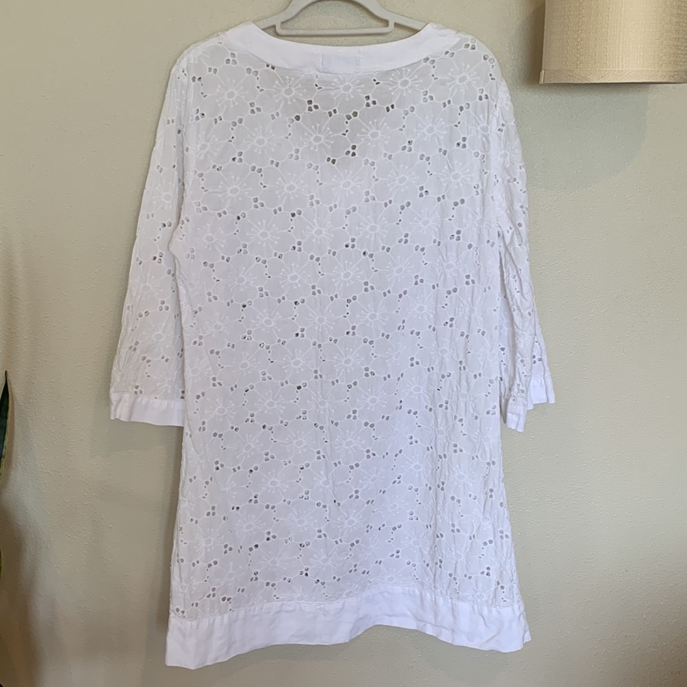 Fresh Produce White Eyelet Floral Sheer Swim Cover - Picture 5 of 5